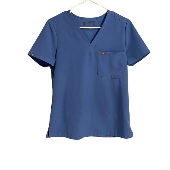 Figs Technical Collection Light Blue Catarina One Pocket Scrub Top Size Small - Picture 1 of 6